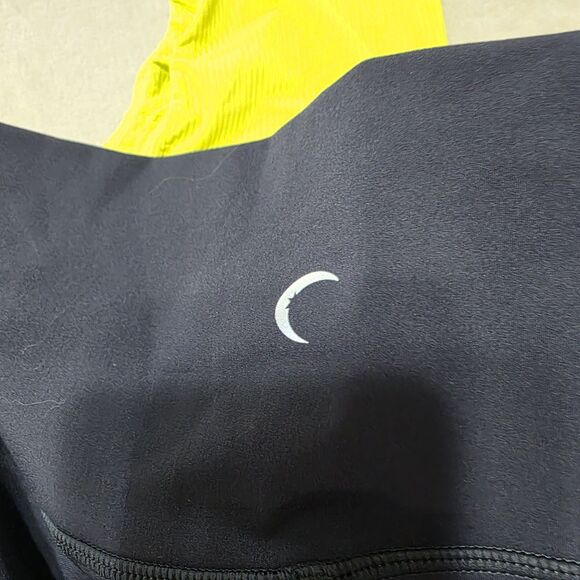 Zyia Active Leggings Womens 2 Grey Neon Yellow Ruched Running Bright Athletic - Picture 3 of 9